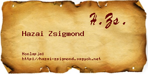 Hazai Zsigmond névjegykártya